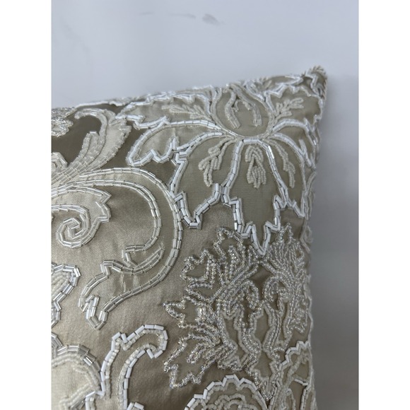 Glass Beaded Pillow By Elizabeth Phillips Handmade Rare New With Tags 22x22 - Picture 5 of 10